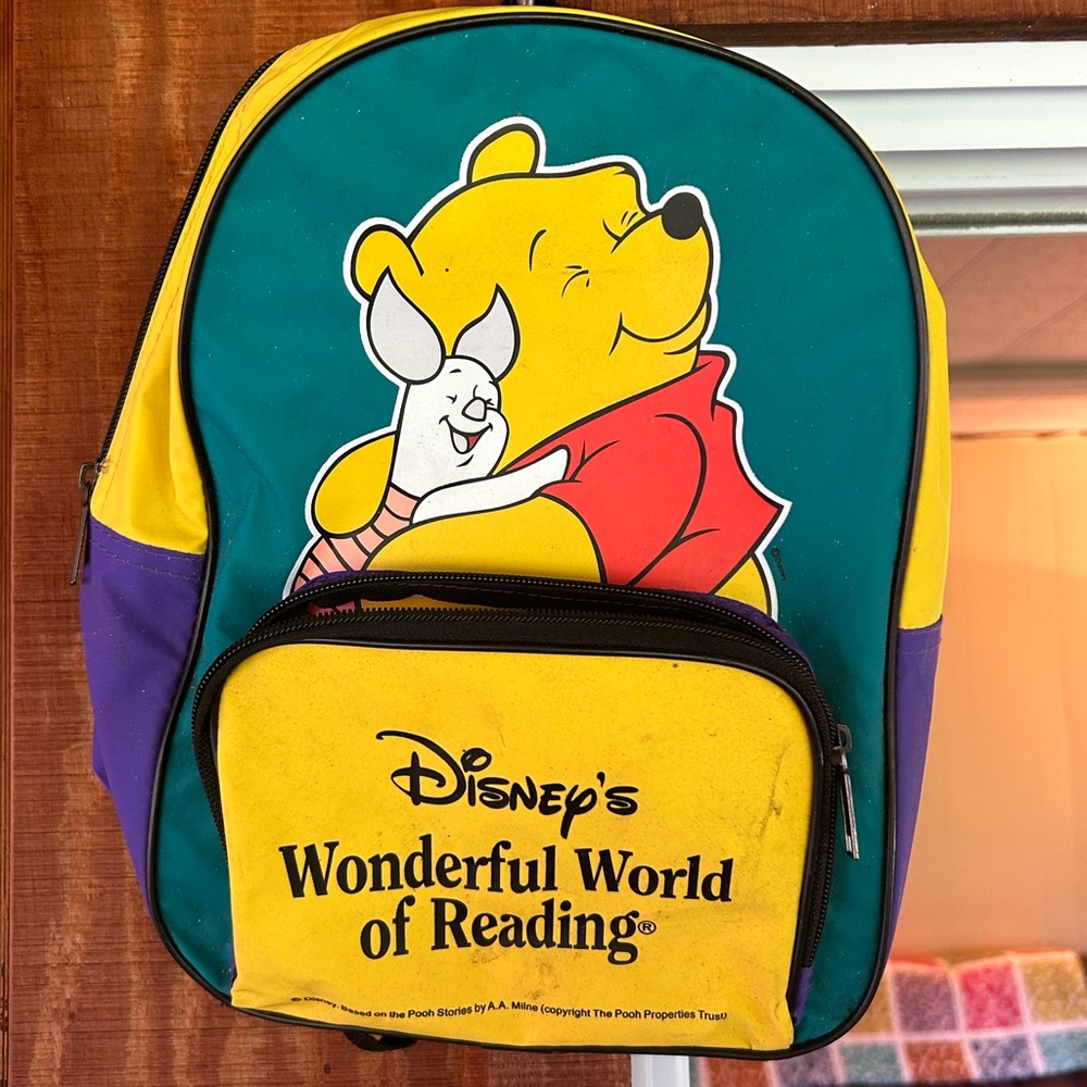 vintage Disney Winnie the Pooh and Piglet kids bookbag